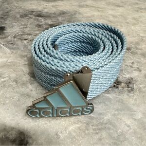 ADIDAS Web belt; light blue with logo buckle (adjustable size) NWOT